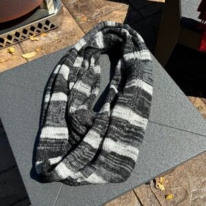 Black-Gray-White Ombre Large Infinity Scarf